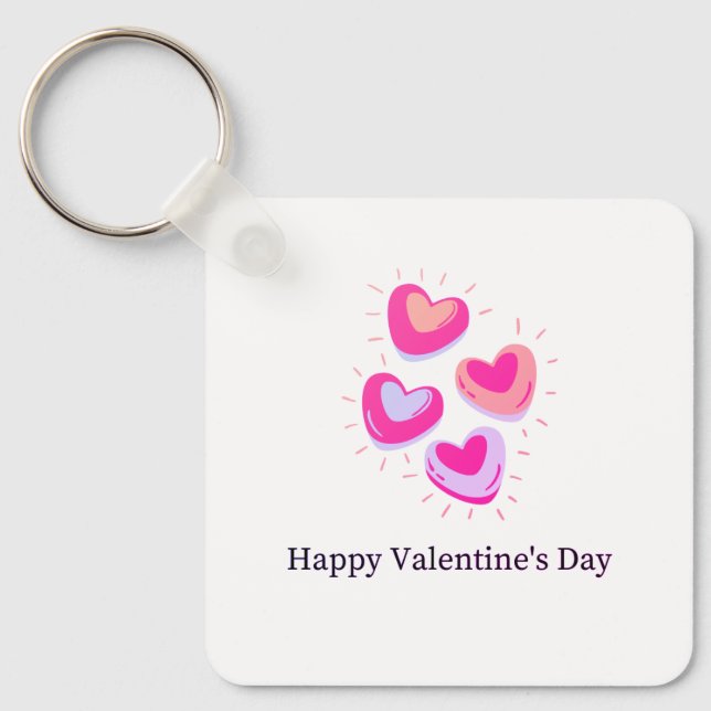 A Valentine's day keychain with hearts (Front)