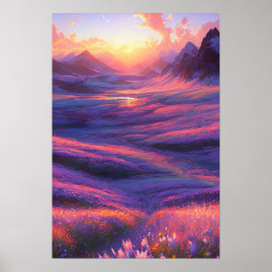 A Valley Painted in Purple Poster