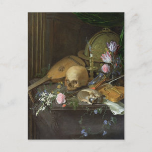 A Vanitas Still Life with a Nautilus and a Lute Postcard