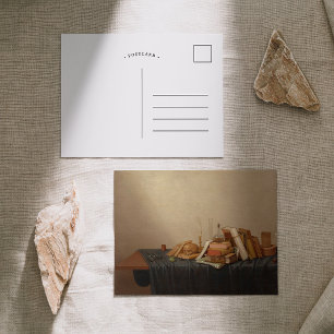 A Vanitas with Books and Skull Gerrit van Vucht Postcard