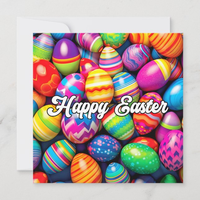 A Variety Of Colourful Easter Eggs Card (Front)