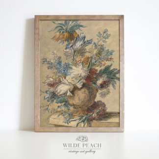 A Vase Bouquet of Spring Flowers vintage painting Poster