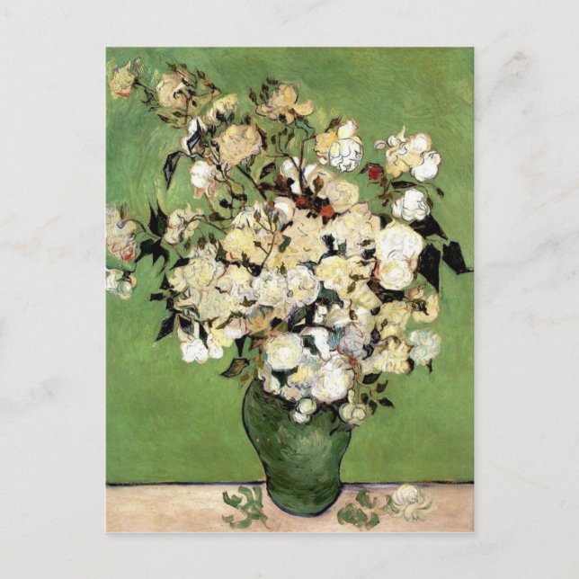 A Vase of Roses by Vincent Van Gogh Postcard (Front)