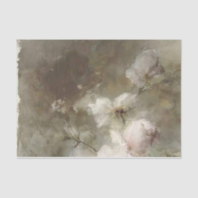 A Vase With Roses by Margaretha Roosenboom Tissue Paper (Front)