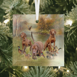 A versatile aristocrat in the Hungarian Vizsla Glass Tree Decoration
