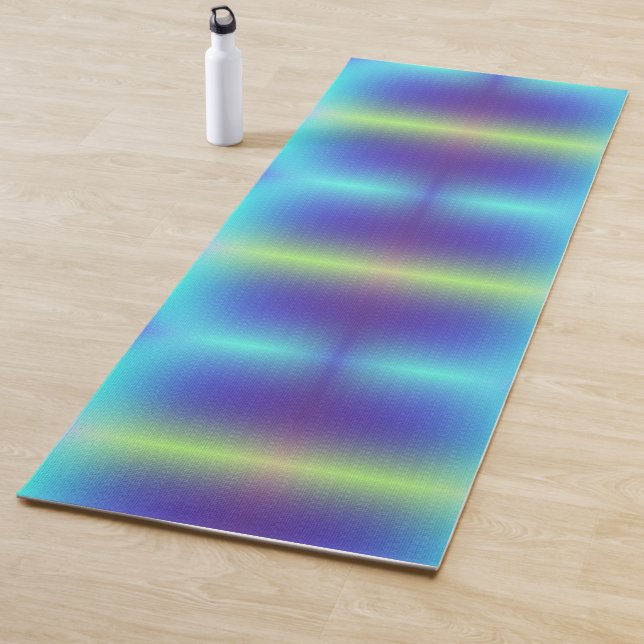 A vertical, colourful abstract pattern  yoga mat (In Situ)