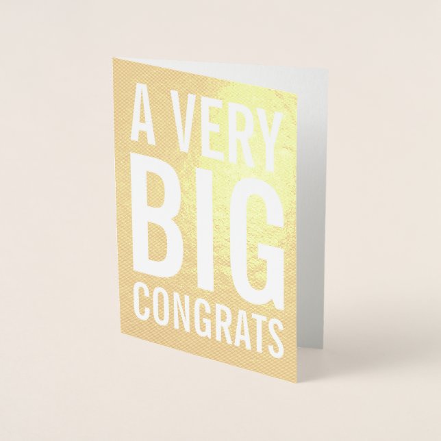 A Very Big Congrats Gold Foil Card (Front)