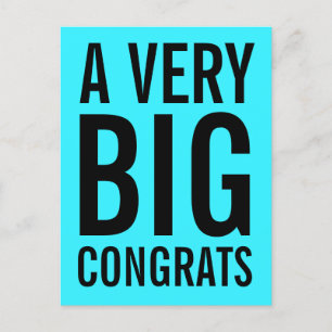 A Very Big Congrats Turquoise Blue Card