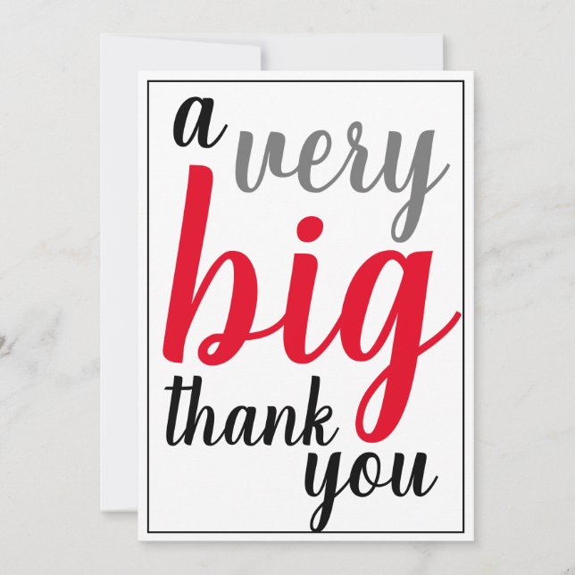 A Very Big Thank You Office Appreciation Red Black (Front)
