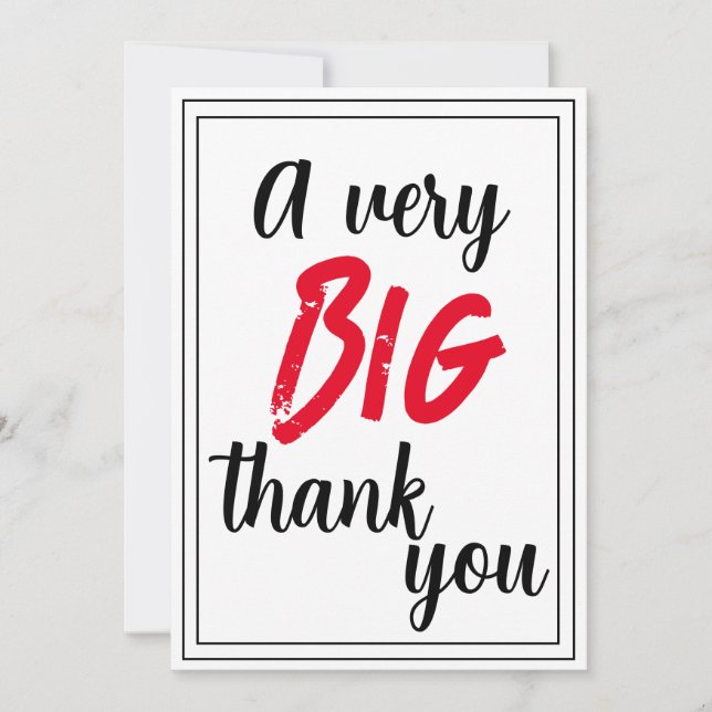 A Very Big Thank You Red Black Framed Appreciation (Front)