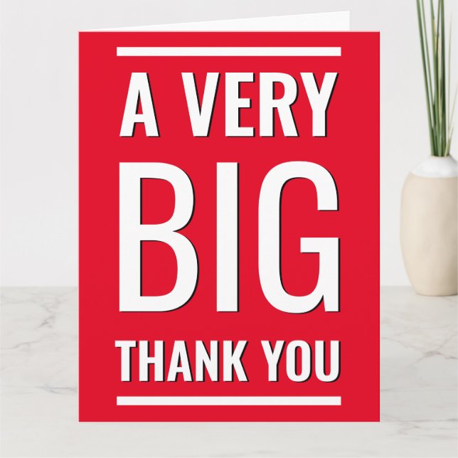 A Very Big Thank You Red Minimalist Large Text (Front)