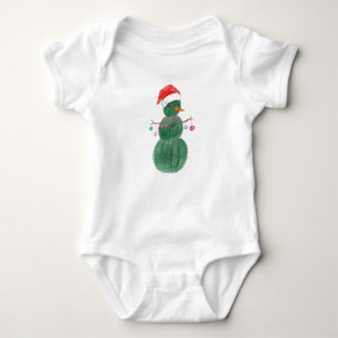 A Very Cactus Christmas Snowman Baby Bodysuit