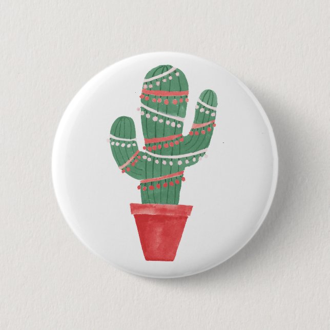 A Very Cactus Christmas Tree 6 Cm Round Badge (Front)