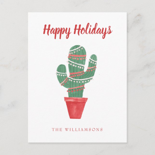 A Very Cactus Christmas Tree Postcard (Front)