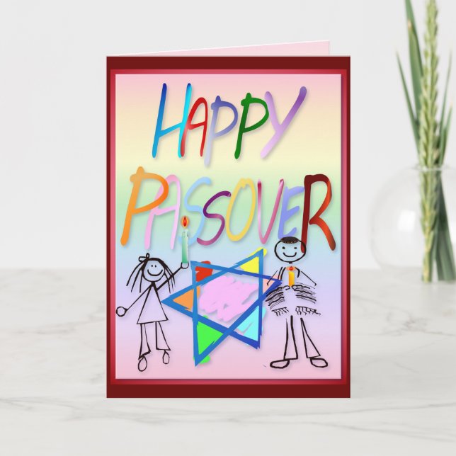 A Very Colorful Passover Card (Front)