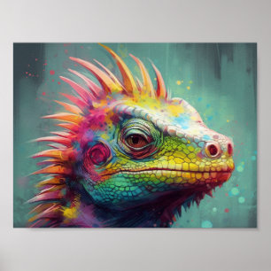 A Very Colourful Lizard Poster