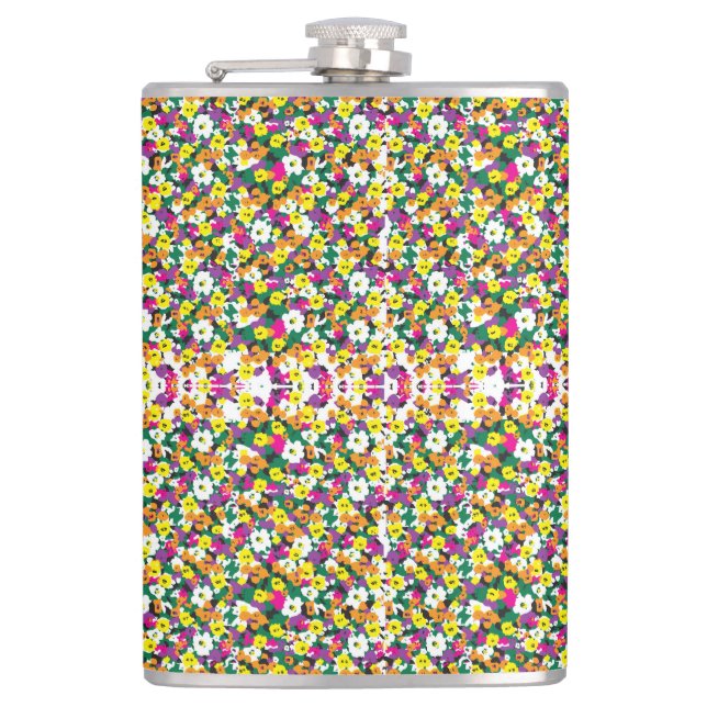 a very colourful pattern with a lot of different c hip flask (Front)