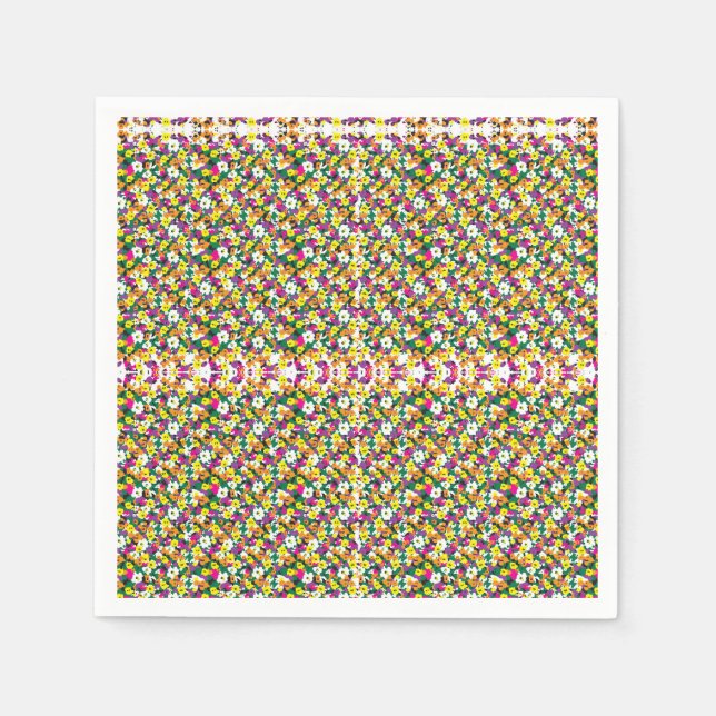 a very colourful pattern with a lot of different c napkin (Front)