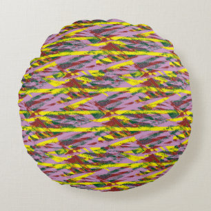 a very colourful pattern with a lot of different c round cushion