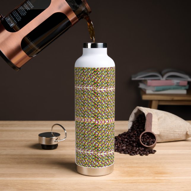 a very colourful pattern with a lot of different c water bottle (Coffee)