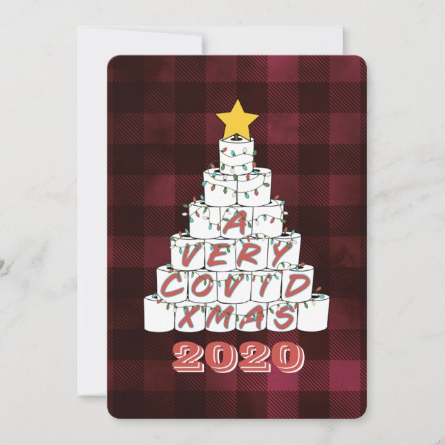 A Very COVID Xmas Funny 2020 Toilet Paper Tree Holiday Card (Front)