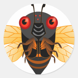 A very cute 17 year cicada classic round sticker