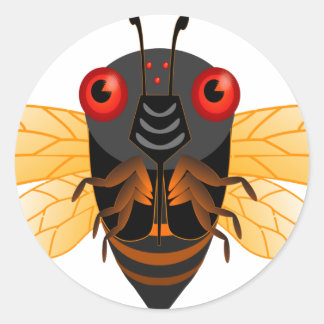 A very cute 17 year cicada classic round sticker