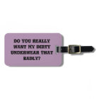 A very funny luggage tag