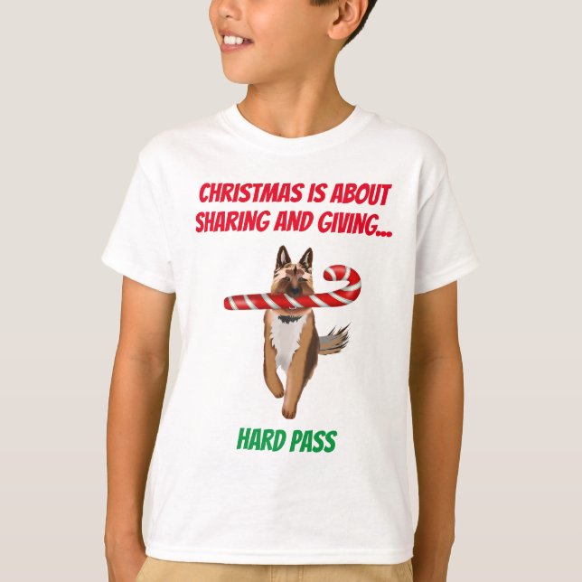 A Very German Shepherd Candy Cane Christmas T-Shirt (Front)