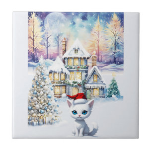 A VERY KIT KAT CHRISTMAS CERAMIC TILE