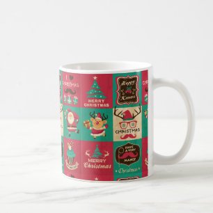 A Very Manly Christmas Moustache Collage Coffee Mug