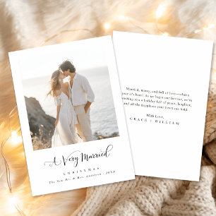 A Very Married Christmas Script Coastal Photo Holiday Card