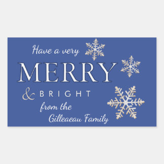  A Very Merry & Bright Christmas Package or Gift  Rectangular Sticker