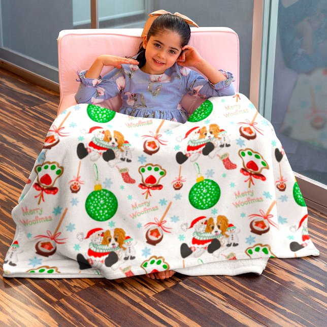 A Very Merry Cavalier King Charles Christmas  Fleece Blanket (Creator Uploaded)