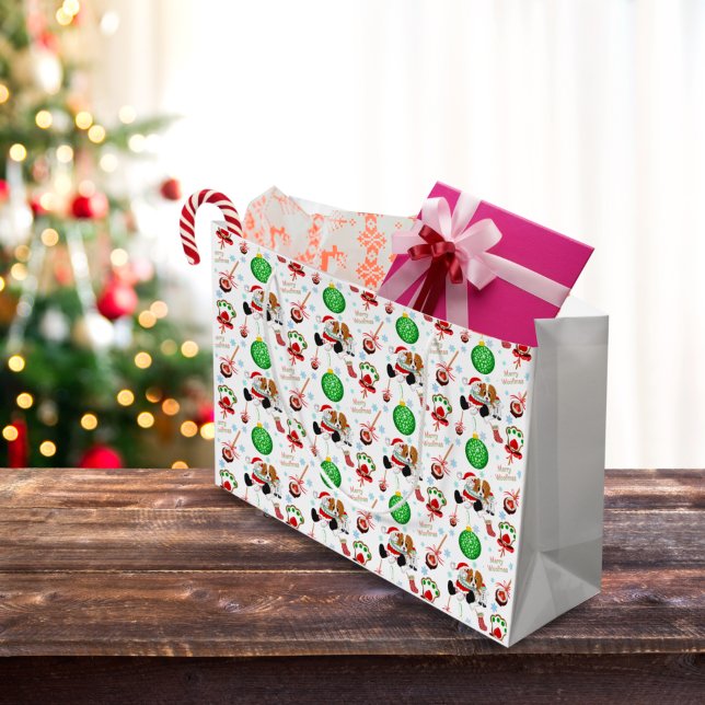 A Very Merry Cavalier King Charles Christmas  Large Gift Bag (Creator Uploaded)