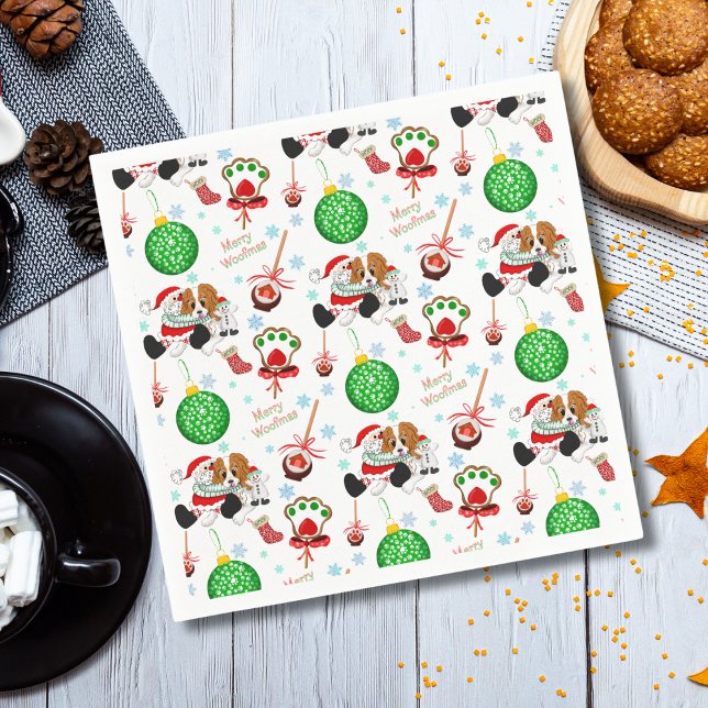 A Very Merry Cavalier King Charles Christmas Napkin (Creator Uploaded)