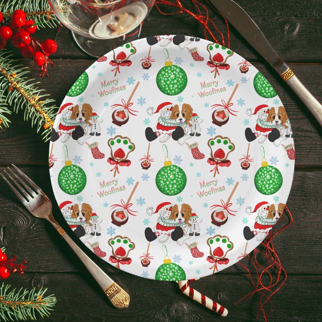 A Very Merry Cavalier King Charles Christmas Paper Plate (Creator Uploaded)