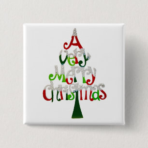 A Very Merry Christmas 15 Cm Square Badge