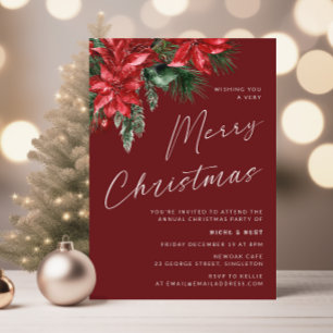 A Very Merry Christmas Classic Party Red Invitation