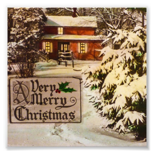 A Very Merry Christmas Classic Traditional Winter Photo Print (Front)