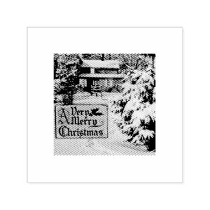 A Very Merry Christmas Classic Traditional Winter Self-inking Stamp