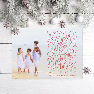 A Very Merry Christmas Hand-Lettering Photo Holiday Card