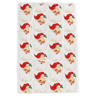 A very merry Christmas ,retro santa  Medium Gift Bag