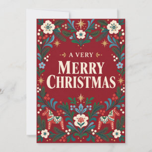 A Very Merry Christmas Scandinavian Folk Art