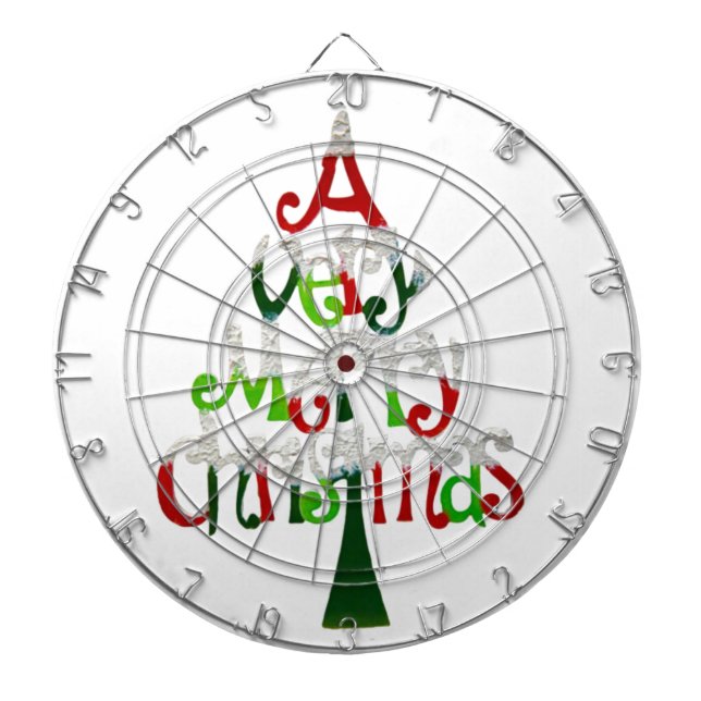 A Very Merry Christmas Tree Dartboard (Front)