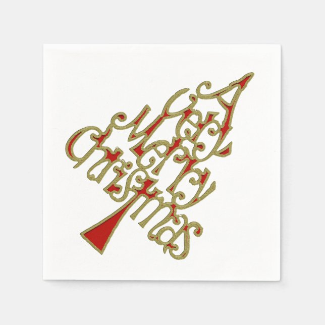 A Very Merry Christmas Tree Napkin (Front)