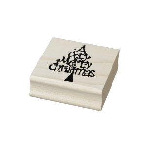A very merry Christmas - tree Rubber Stamp