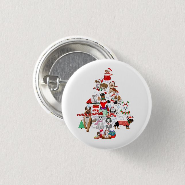 A Very Merry Doggie Christmas 3 Cm Round Badge (Front & Back)