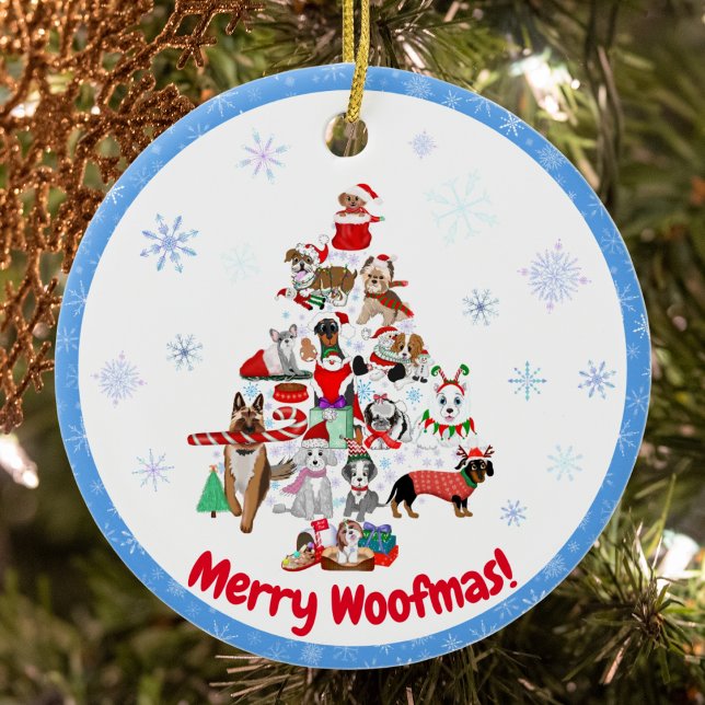 A Very Merry Doggie Christmas Ceramic Ornament (Creator Uploaded)