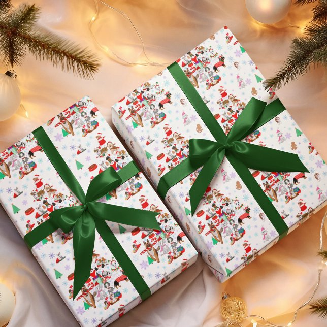A Very Merry Doggie Christmas Wrapping Paper Sheet (Festive Christmas wrapping paper for dog fans!)